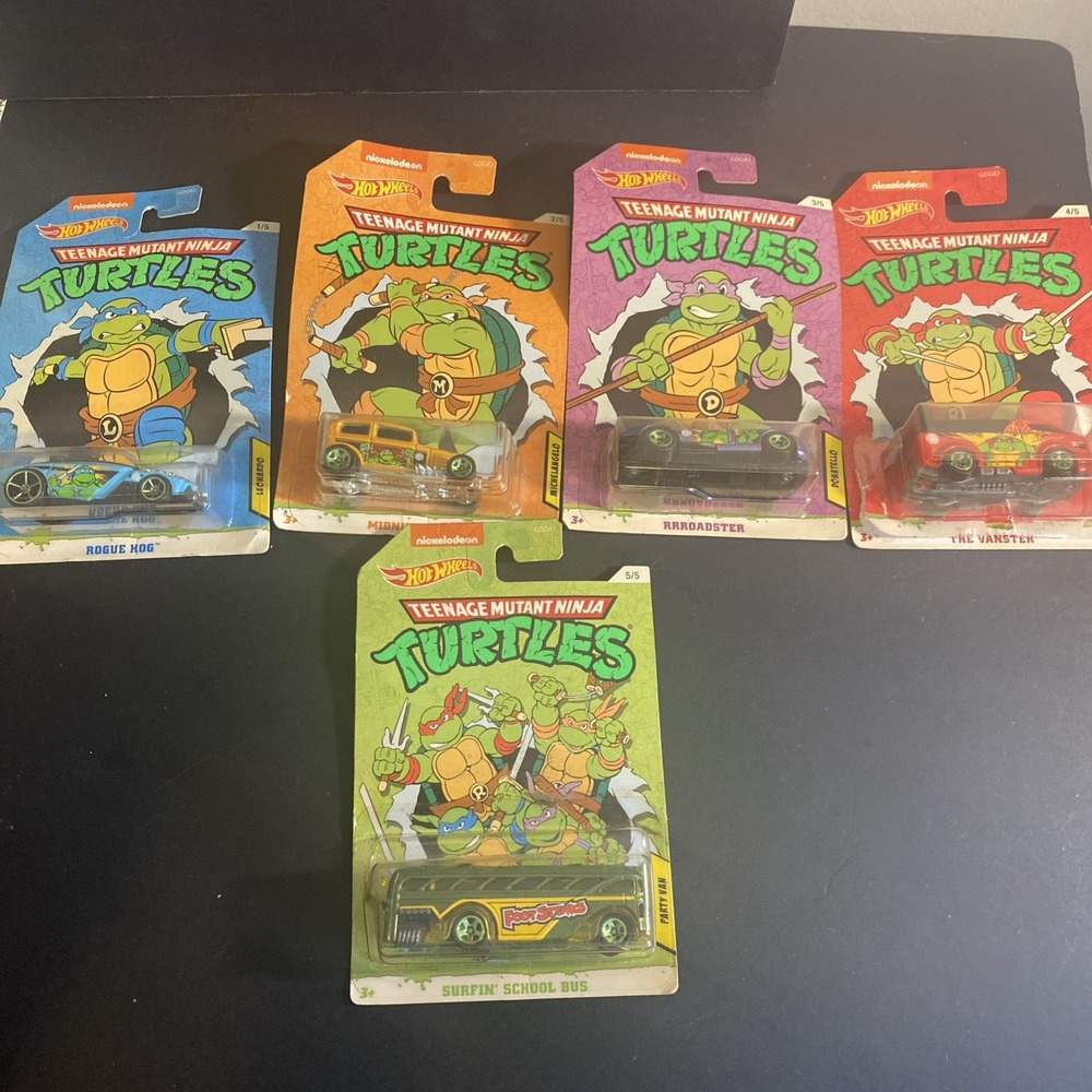 Hot Wheels 2020 Teenage Mutant Ninja Turtles Nickelodeon *Complete Set of 5*